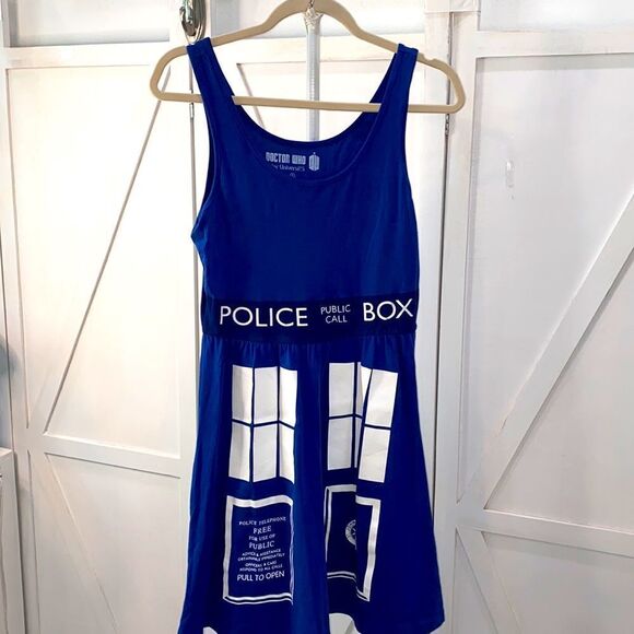Doctor Who By Her Universe Tardis Police Public Call Box Dress Size Small - Picture 4 of 11